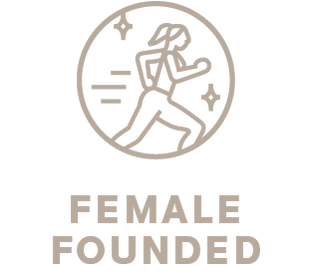 Logo with a stylized walking figure inside a circle above the text 'FEMALE FOUNDED'